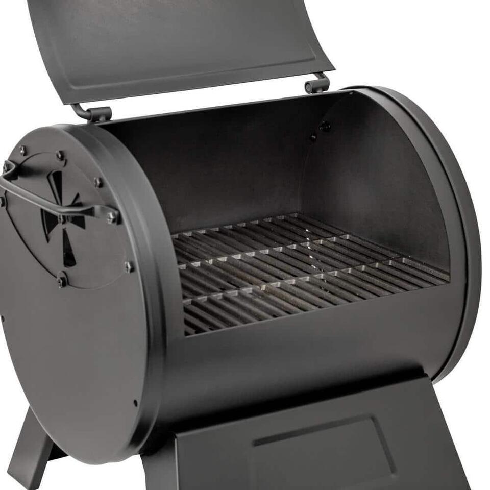 Char-Griller Portable Charcoal Grill Black Smoker Side Fire Box Cast Iron Grates