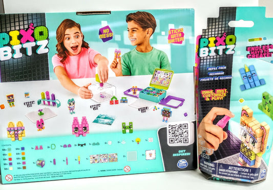 Pixobitz Studio with 500 Water Fuse Beads, Decos and Accessories, Makes 3D Creations with No Heat, Arts and Crafts Kids Toys for Ages for 6 and up